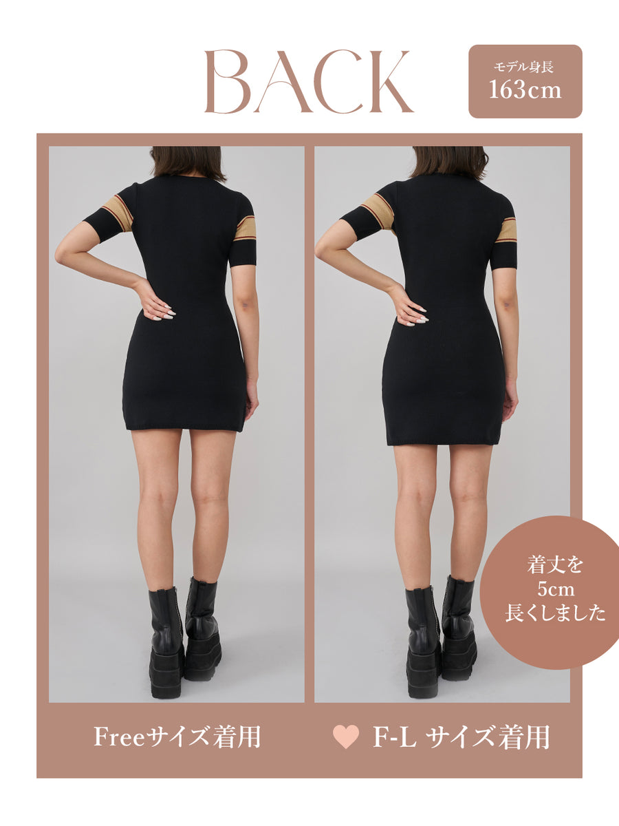 モデル：163cm（着用サイズ：FREE/F-L　着用カラー：BLK）