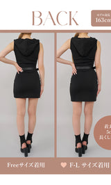 モデル：163cm（着用サイズ：FREE/F-L　着用カラー：BLK）