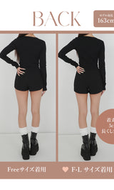 モデル：163cm（着用サイズ：FREE/F-L　着用カラー：BLK）