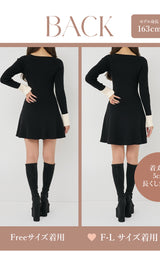 モデル：163cm（着用サイズ：FREE/F-L　着用カラー：BLK）