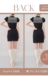 モデル：165cm（着用サイズ：FREE/F-L　着用カラー：BLK）