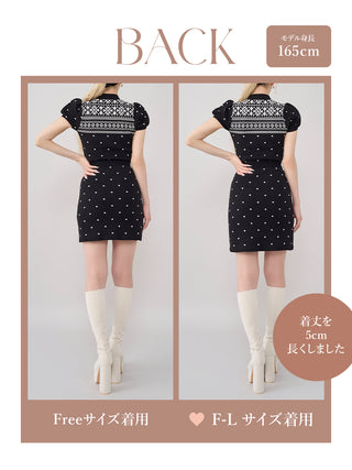 モデル：165cm（着用サイズ：FREE/F-L　着用カラー：BLK）