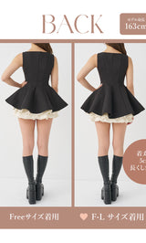 モデル：163cm（着用サイズ：FREE/F-L　着用カラー：BLK）