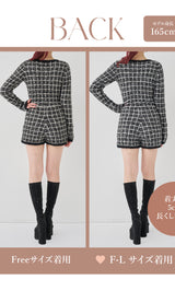 モデル：165cm（着用サイズ：FREE/F-L　着用カラー：BLK）