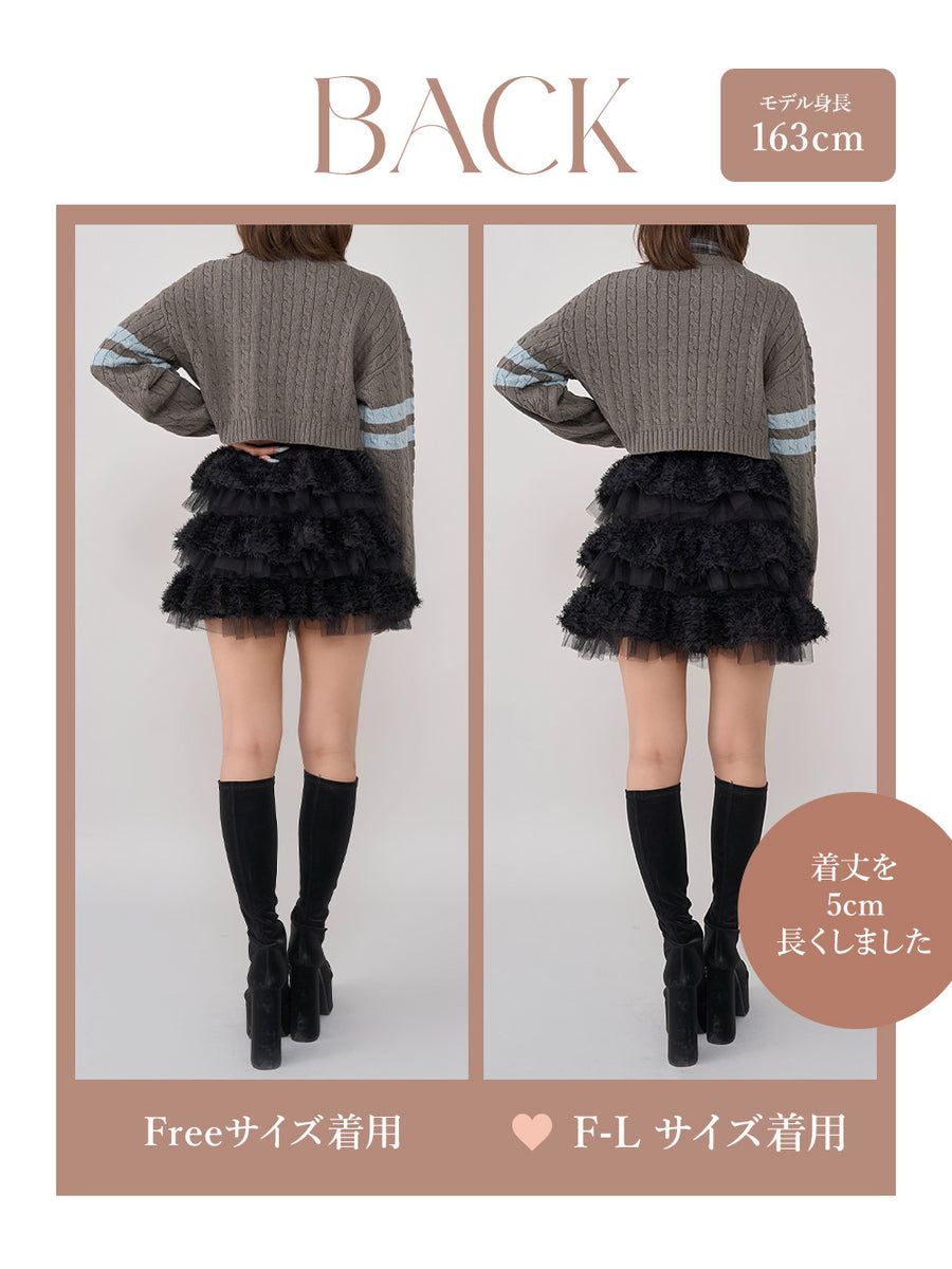 モデル：163cm（着用サイズ：FREE/F-L　着用カラー：BLK）