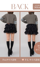 モデル：163cm（着用サイズ：FREE/F-L　着用カラー：BLK）