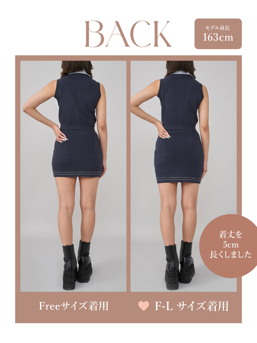 モデル：163cm（着用サイズ：FREE/F-L　着用カラー：NVY）