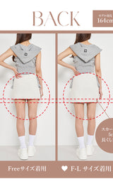 モデル：164cm（着用サイズ：FREE/F-L　着用カラー：GRY）