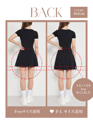 モデル：164cm（着用サイズ：FREE/F-L　着用カラー：BLK）