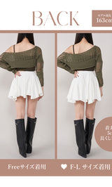 モデル：163cm（着用サイズ：FREE/F-L　着用カラー：WHT）