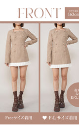 モデル：163cm（着用サイズ：FREE/F-L　着用カラー：BRN）