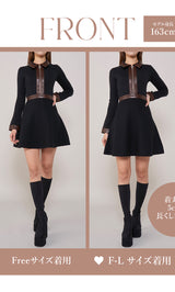モデル：163cm（着用サイズ：FREE/F-L　着用カラー：BLK）