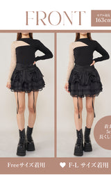 モデル：163cm（着用サイズ：FREE/F-L　着用カラー：BLK）