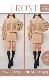 モデル：163cm（着用サイズ：FREE/F-L　着用カラー：BEG）