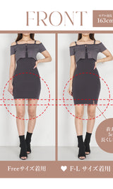 モデル：163cm（着用サイズ：FREE/F-L　着用カラー：BLK）