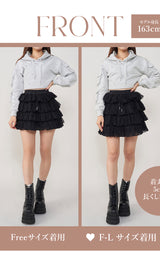 モデル：163cm（着用サイズ：FREE/F-L　着用カラー：BLK）