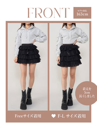 モデル：163cm（着用サイズ：FREE/F-L　着用カラー：BLK）