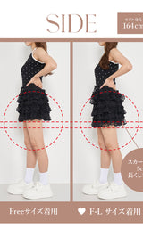 モデル：164cm（着用サイズ：FREE/F-L　着用カラー：BLK）