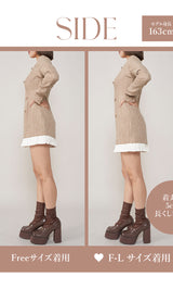 モデル：163cm（着用サイズ：FREE/F-L　着用カラー：BRN）