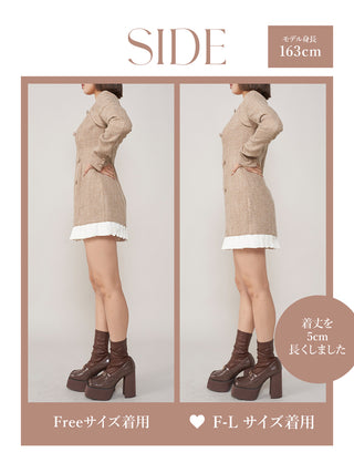モデル：163cm（着用サイズ：FREE/F-L　着用カラー：BRN）