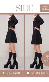 モデル：163cm（着用サイズ：FREE/F-L　着用カラー：BLK）