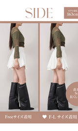 モデル：163cm（着用サイズ：FREE/F-L　着用カラー：WHT）