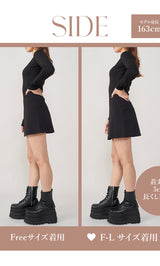 モデル：163cm（着用サイズ：FREE/F-L　着用カラー：BLK）