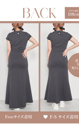 モデル：148cm（着用サイズ：F-S/FREE　着用カラー：C-GRY）