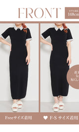モデル：148cm（着用サイズ：F-S/FREE　着用カラー：BLK）
