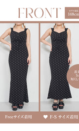 モデル：148cm（着用サイズ：F-S/FREE　着用カラー：DOT）