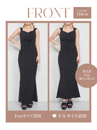モデル：148cm（着用サイズ：F-S/FREE　着用カラー：DOT）