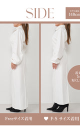 モデル：148cm（着用サイズ：F-S/FREE　着用カラー：WHT）