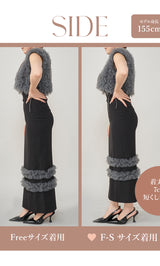 モデル：155cm（着用サイズ：F-S/FREE　着用カラー：BLK）