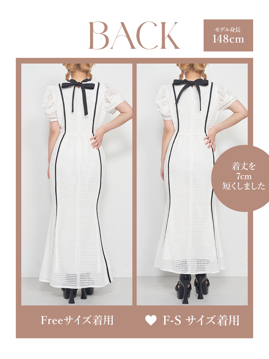 モデル：148cm（着用サイズ：F-S/FREE　着用カラー：WHT）