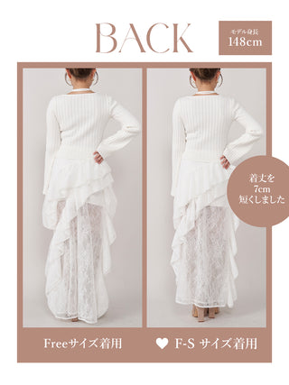モデル：148cm（着用サイズ：F-S/FREE　着用カラー：WHT）