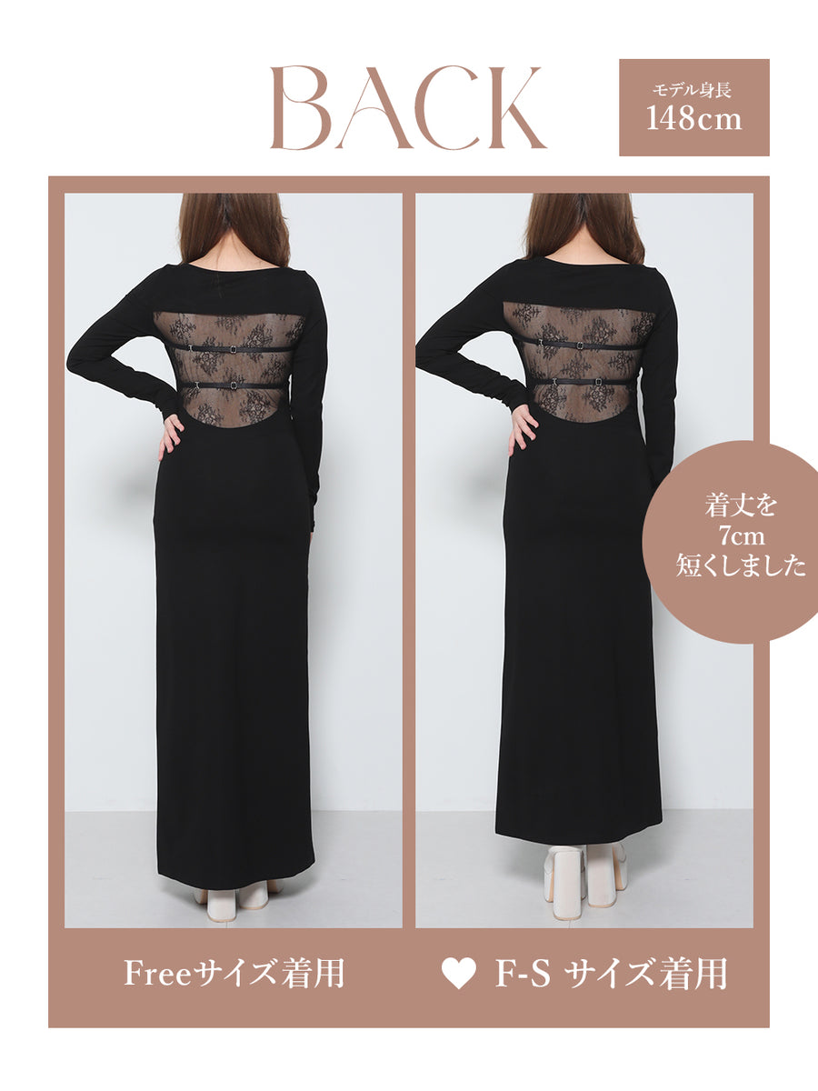 モデル：148cm（着用サイズ：F-S/FREE　着用カラー：BLK）