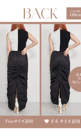 モデル：148cm（着用サイズ：F-S/FREE　着用カラー：BLK）
