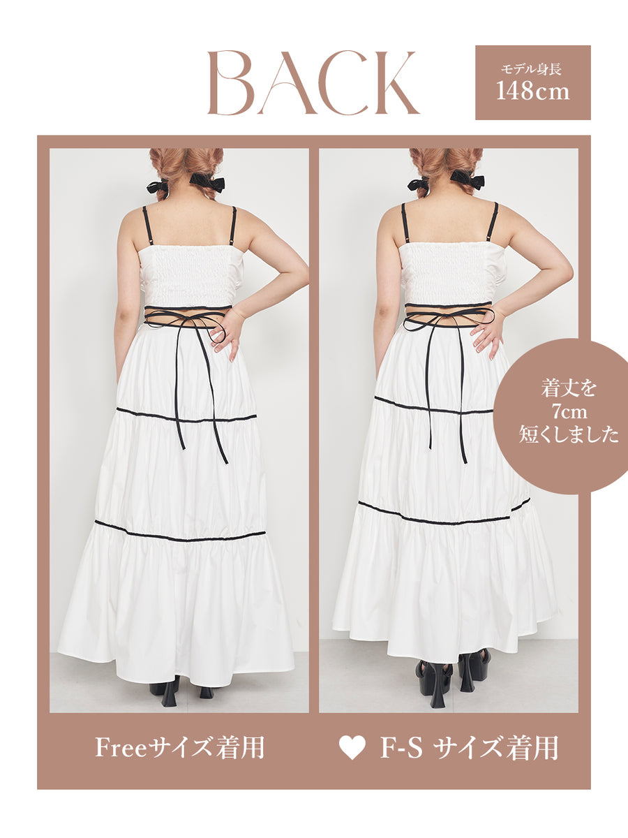 モデル：148cm（着用サイズ：F-S/FREE　着用カラー：WHT）
