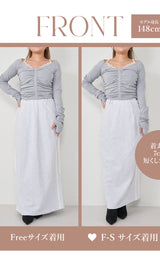 モデル：148cm（着用サイズ：F-S/FREE　着用カラー：L-GRY）