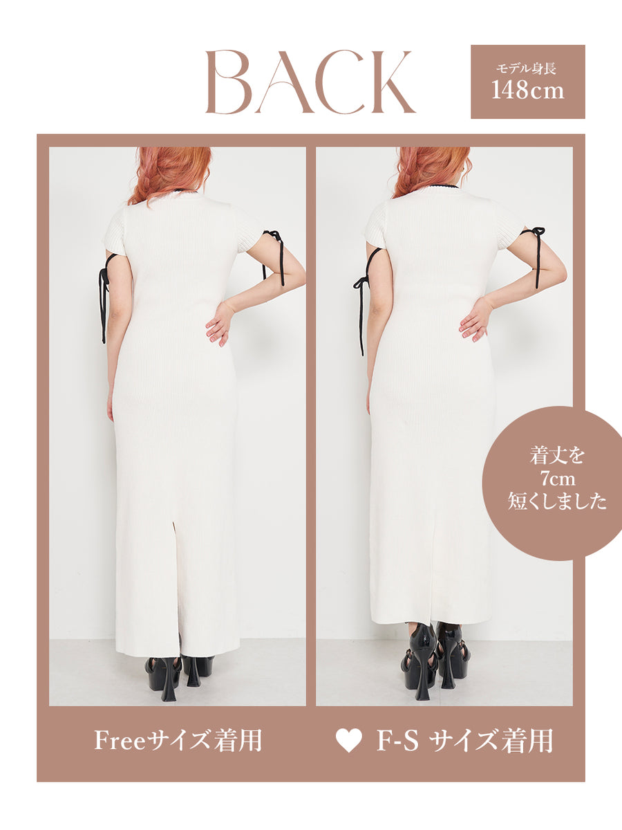 モデル：148cm（着用サイズ：F-S/FREE　着用カラー：IVO）