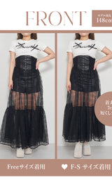 モデル：148cm（着用サイズ：F-S/FREE　着用カラー：BLK）