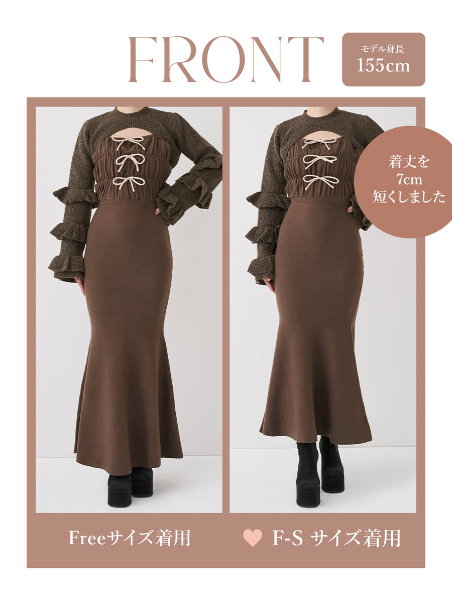 モデル：155cm（着用サイズ：F-S/FREE　着用カラー：BRN）