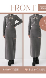 モデル：155cm（着用サイズ：F-S/FREE　着用カラー：GRY）