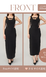 モデル：155cm（着用サイズ：F-S/FREE　着用カラー：BLK）