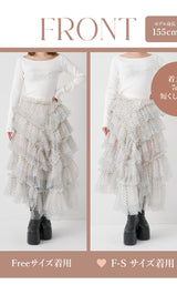 モデル：155cm（着用サイズ：F-S/FREE　着用カラー：WHT）