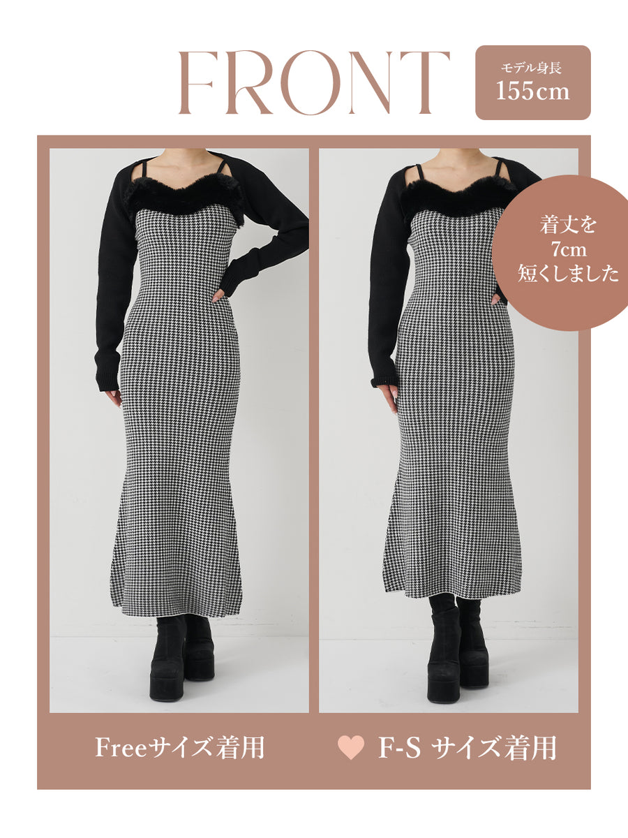 モデル：155cm（着用サイズ：F-S/FREE　着用カラー：BLK）