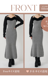 モデル：155cm（着用サイズ：F-S/FREE　着用カラー：BLK）