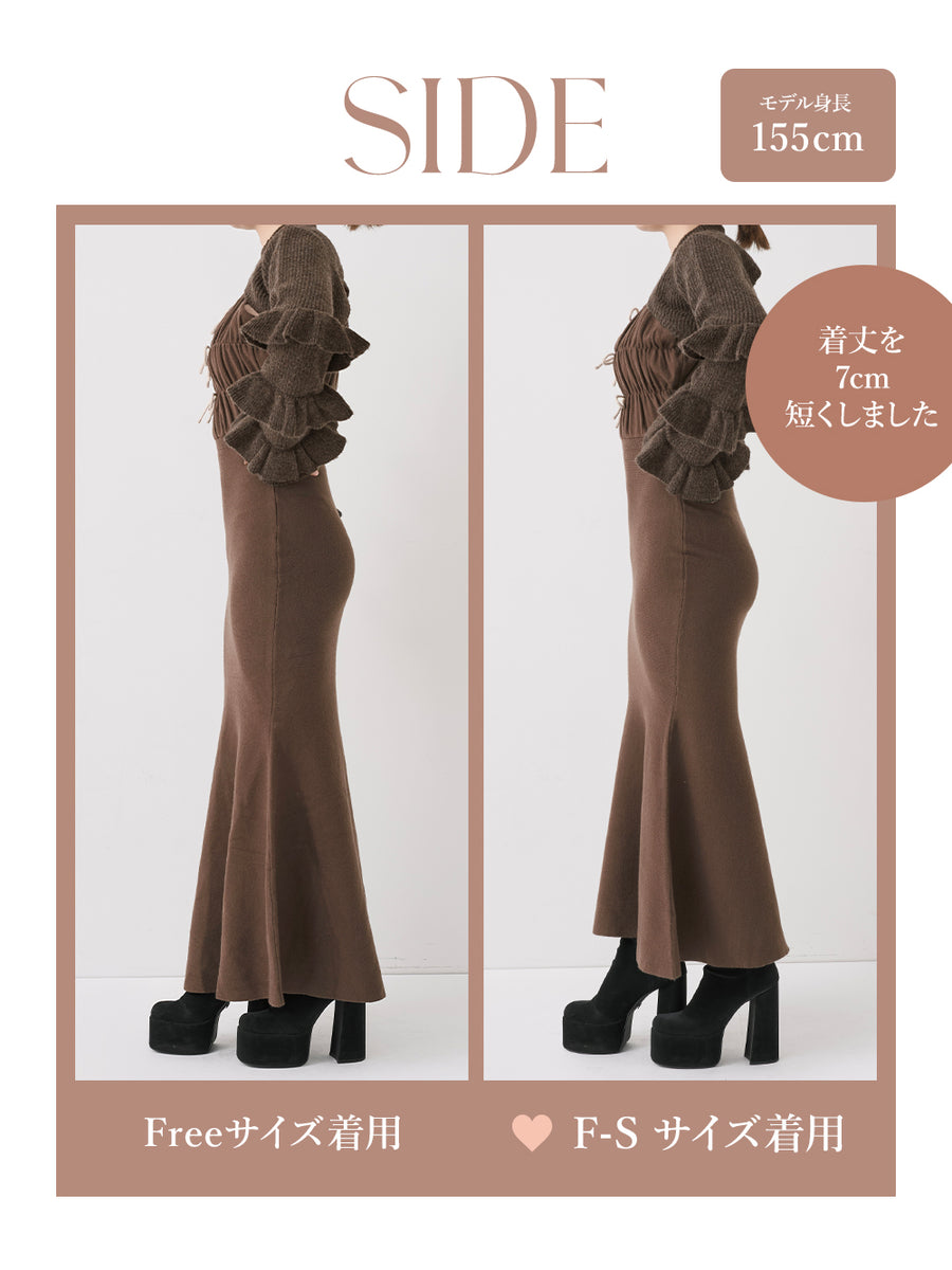 モデル：155cm（着用サイズ：F-S/FREE　着用カラー：BRN）