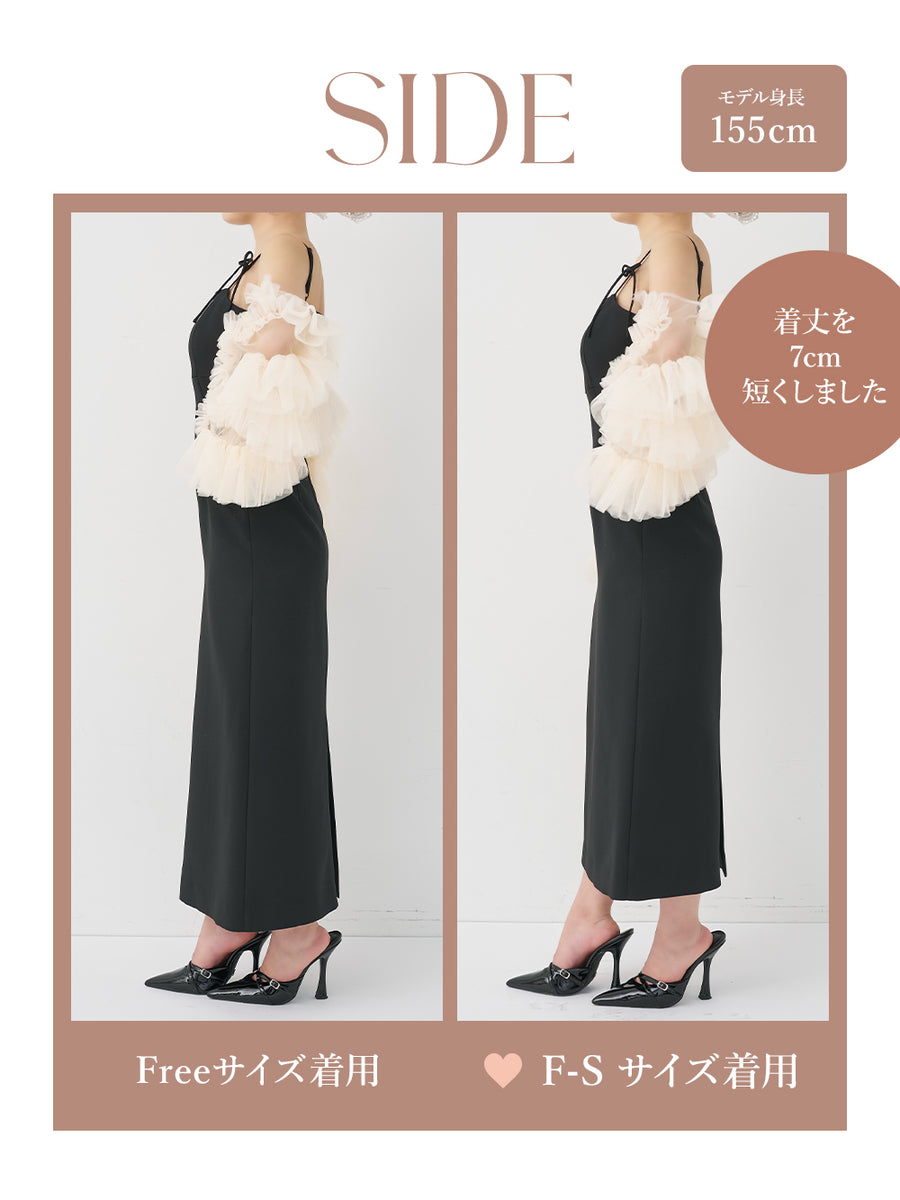 モデル：155cm（着用サイズ：F-S/FREE　着用カラー：BLK）