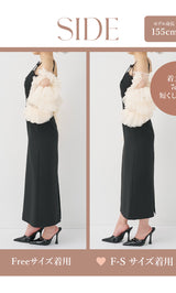 モデル：155cm（着用サイズ：F-S/FREE　着用カラー：BLK）